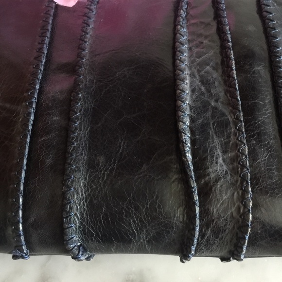 Distressed Genuine Leather Elliot Lucca Blue Bag - Picture 2 of 8